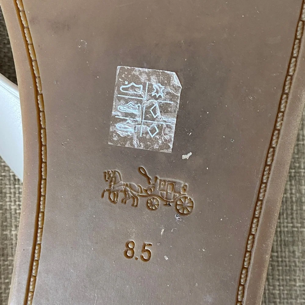 Coach Women's White and Brown Sandals - Picture 9 of 12